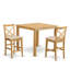 L'ensemble de table de salle à manger à hauteur de comptoir contient une table de cuisine carrée et des chaises de salle à manger, 42 po x 42 po, chêne-1139408268-1184527407
