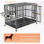 metal frame Dog Crate with Adjustable 2 Bowls