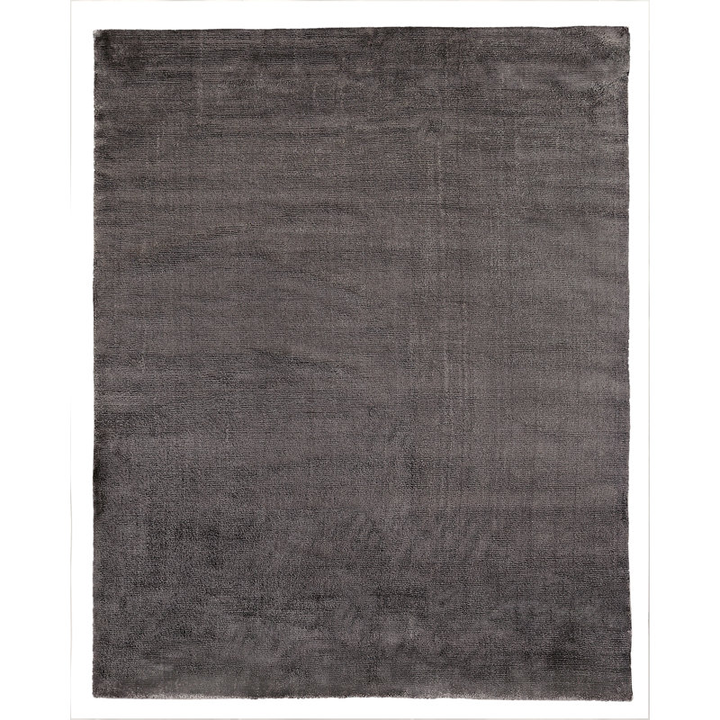 Calla Hand-Loomed Synthetic Dark Brown Area Rug, Rectangle 6' x 9'