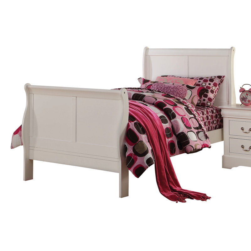 Lit blanc, lit double en bois massif massif et construction traditionnelle, compartiment de rangement ajouté, Double