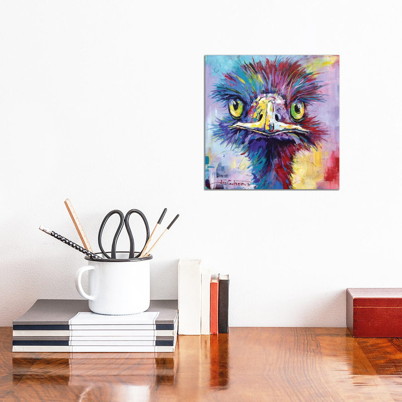 Emu by Jos Coufreur - Wrapped Canvas Gallery-Wrapped Canvas Giclée, 30.48cm H x 30.48cm W