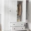 Armoire penderie 4 portes avec 2 tiroirs, blanc