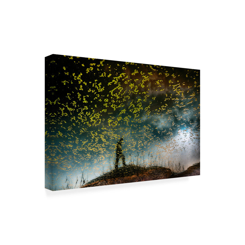 Art sur toile «Randonnée solitaire», Miki Meir Levi, H 12 po x l 19 po