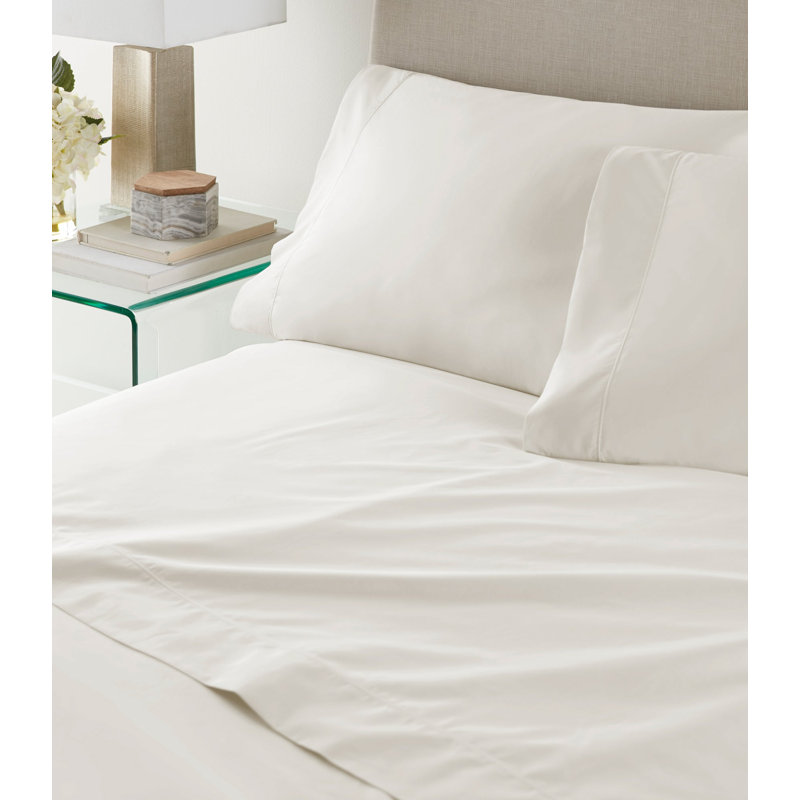 Nile 300 Thread Count Egyptian-Quality Cotton Percale Pillowcases, King, Pearl