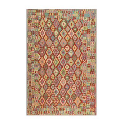 Tapis orange/jaune/vert contemporain