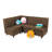 Kid Comfort Collective Modular L-Shaped Seating, 3-Piece Set - Chocolate-124164517