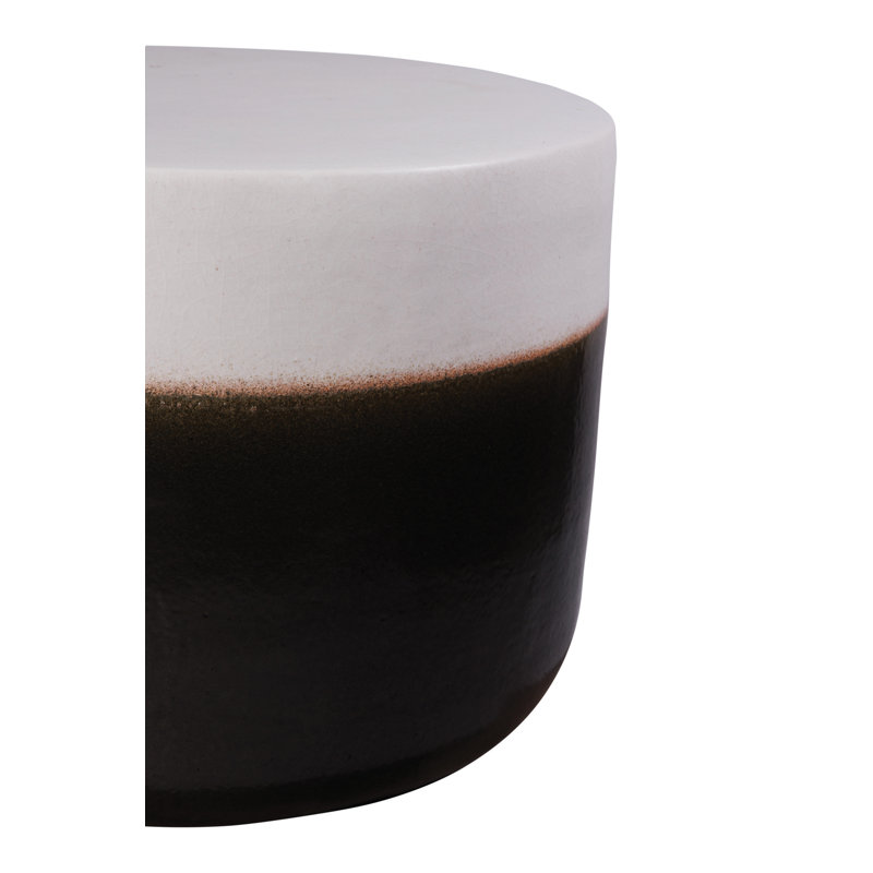 Harmony Outdoor Round Side Table, White/Iron Semi Gloss