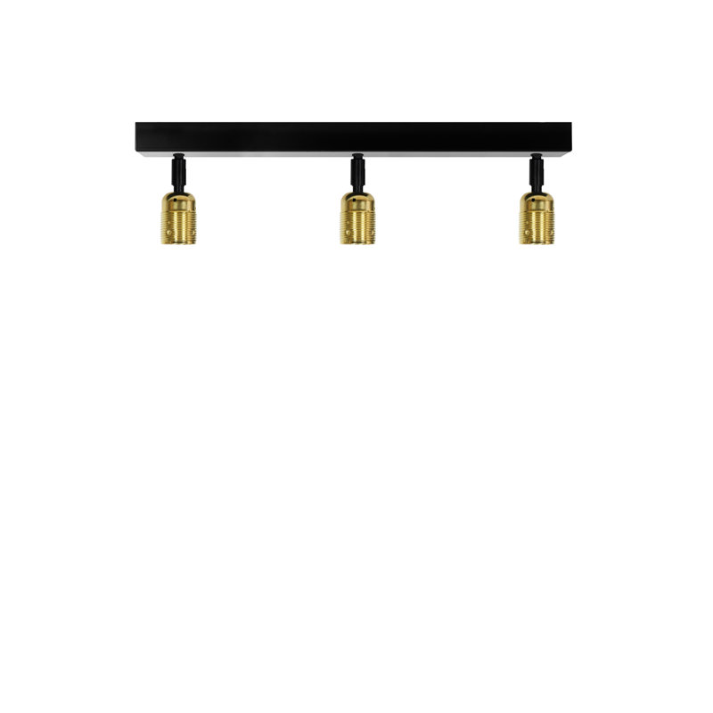 Garry 48cm 3 -Light Track Kit, Brass/Black