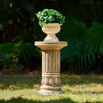 Aurelius Classical MGO & Fibreglass Column Plant Stand with Handcrafted Greco-Roman Detailing