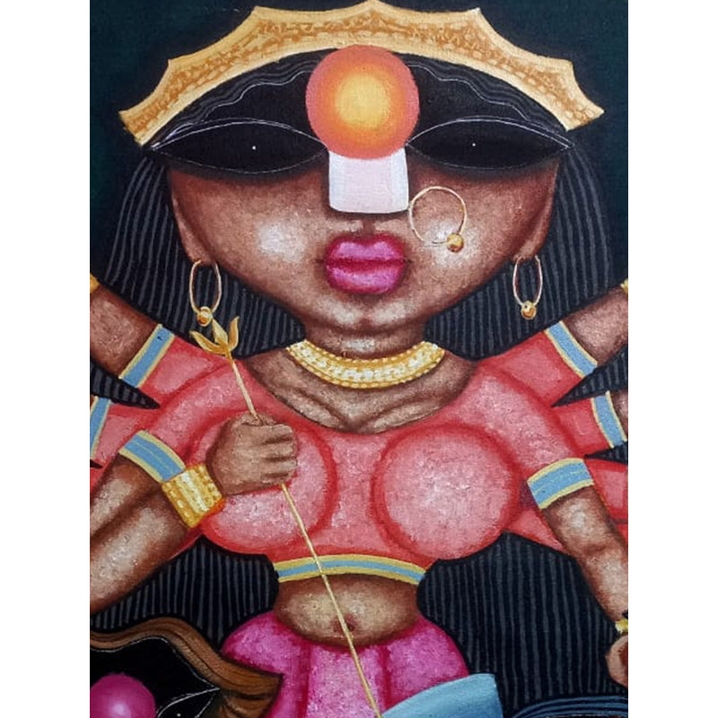 Déesse Durga | Acrylique sur toile | Par Tuhin Rakshit