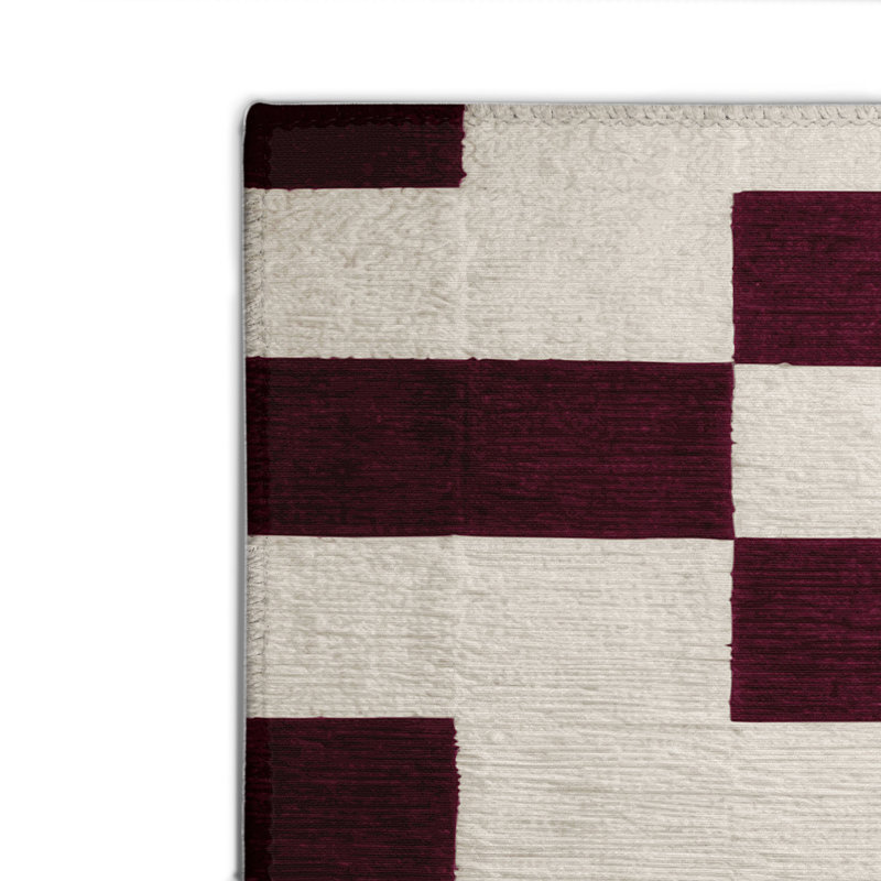 Tapis d'intérieur et d'extérieur à carreaux beige, Rectangle 4pi x 6 pi