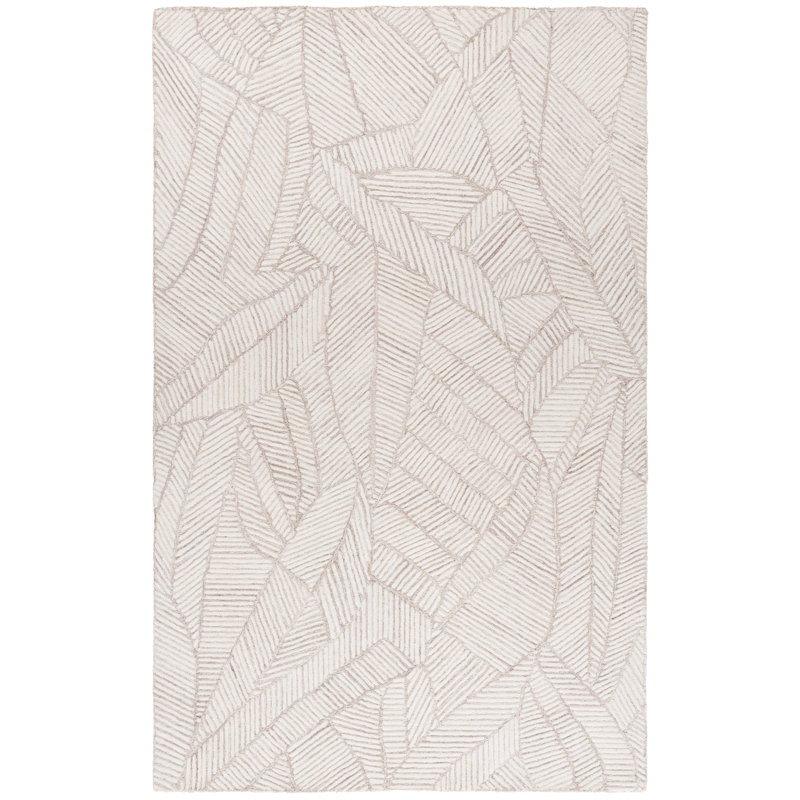 Jardin Hand Tufted Wool/Cotton Floral Rug in Pink/Black, Rectangle 6' x 9'