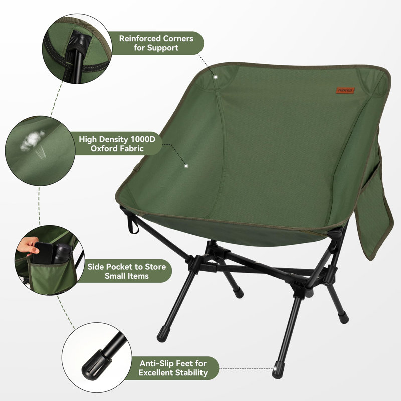 Green Ultralight Portable Folding Camping Chair with Carry Bag