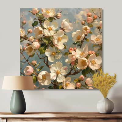  «Pink Apple Blossom Vintage Bloom - Art mural fleur de pommier