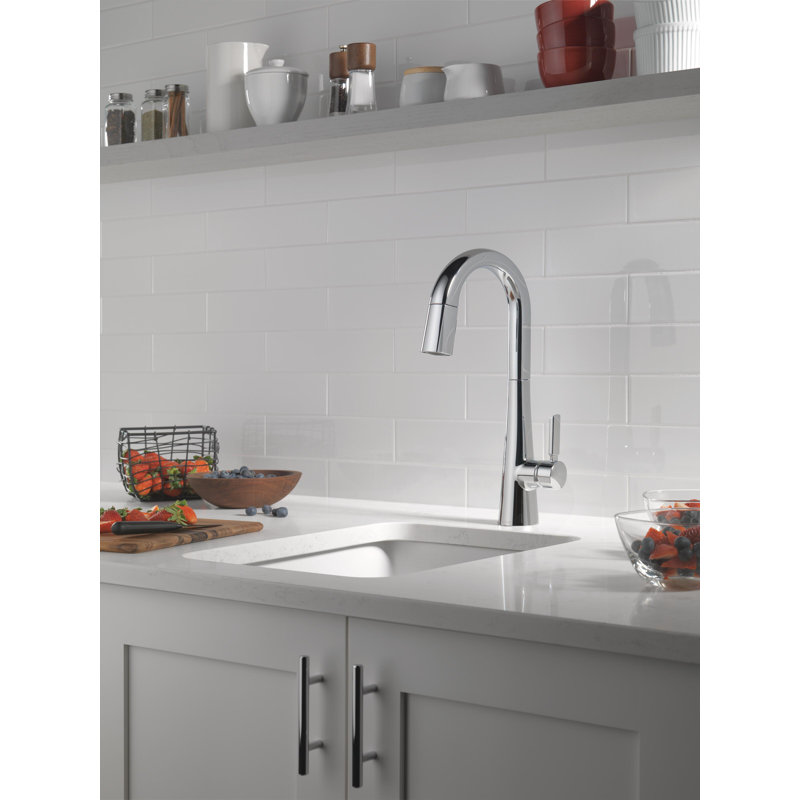 Monrovia Bar Faucet with Pull Down Sprayer, Chrome
