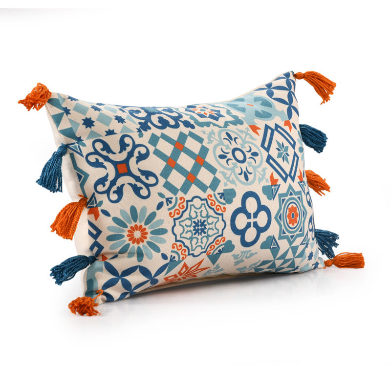 Polyester Blend Lumbar Rectangular Indoor/Outdoor Pillow Cover & Insert