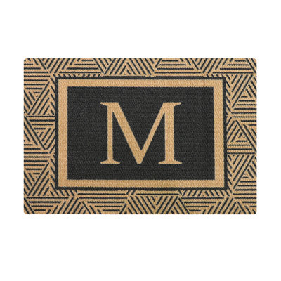 Neighburly Escher Monogram Non-Slip Indoor/Outdoor Door Mat