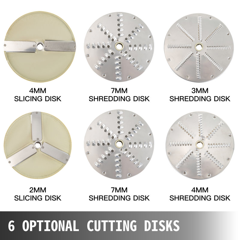 Commercial Stainless Steel Variable Speed Food Processor with 6 Blades