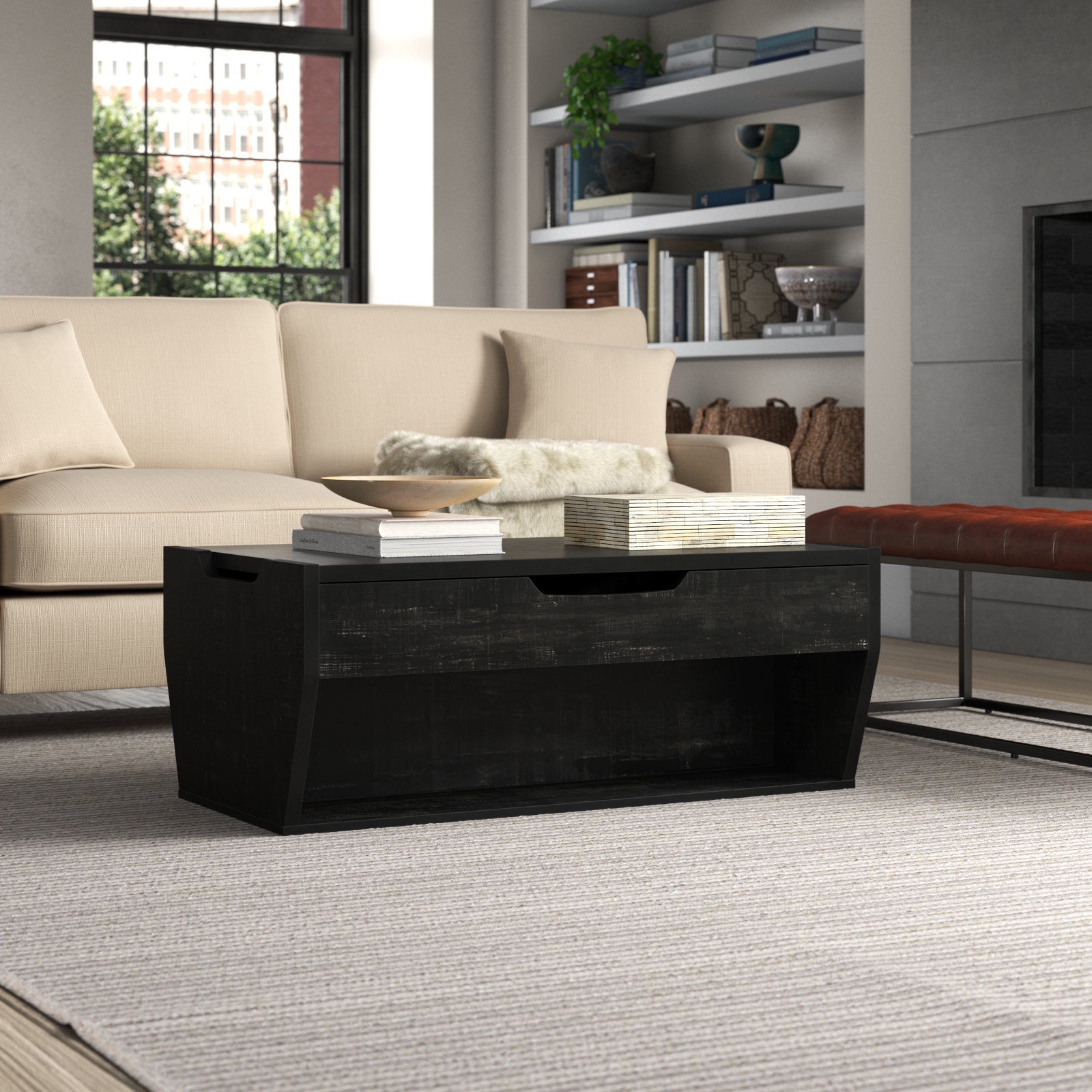 Laurel Foundry Modern Farmhouse Odle Lift Top Extendable Solid Coffee