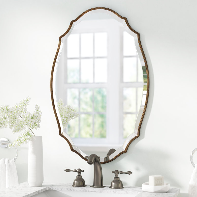 Ikumi Beveled Classic Accent Mirror, Antiqued Bronze, 30" x 19.9"