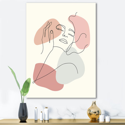 Portrait de femme, ligne continue - impression sur toile