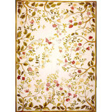 Needlepoint Azm Wool Floral Area Rug