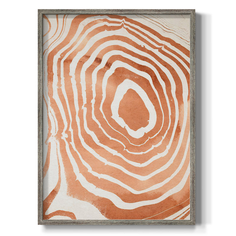 Reproduction encadrée de grain de bois Suminagashi III - bois massif, H 11 po x l 9 po