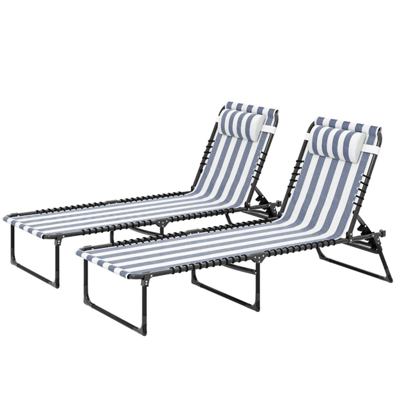 Chaise longue d'extérieur pliante 2 pièces, 2
