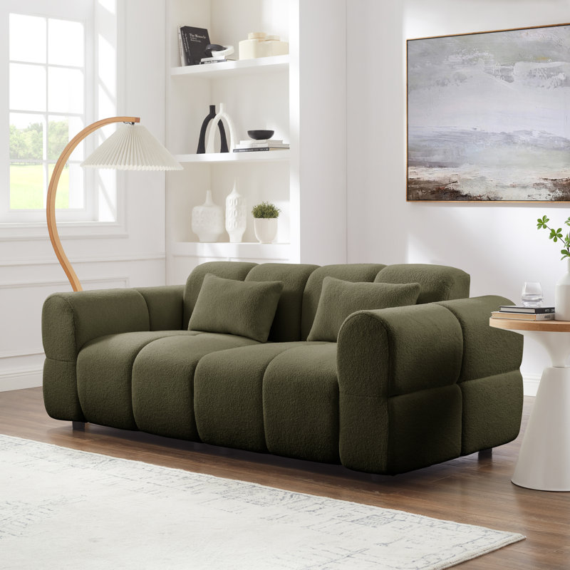 Misasi Upholstered 80.3'' Sofa, Olive Green