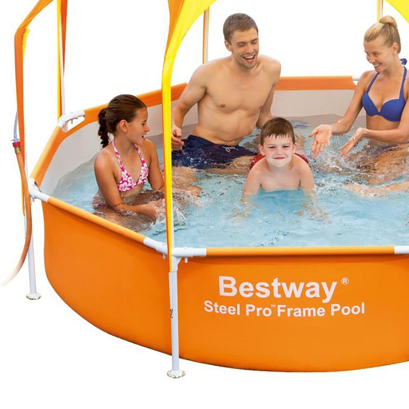 Plastic Round Kiddie Pool 20'' H x 96'' W x 96'' L