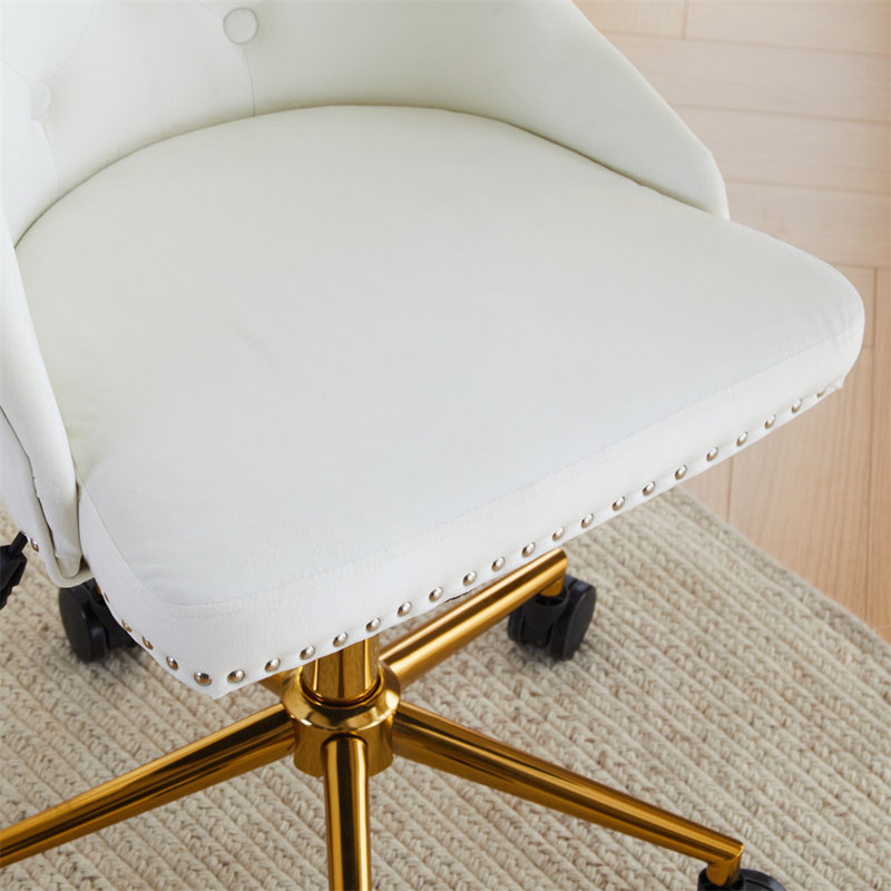 Matthias Task Chair Office Chairs Makeup chair, Gold, White