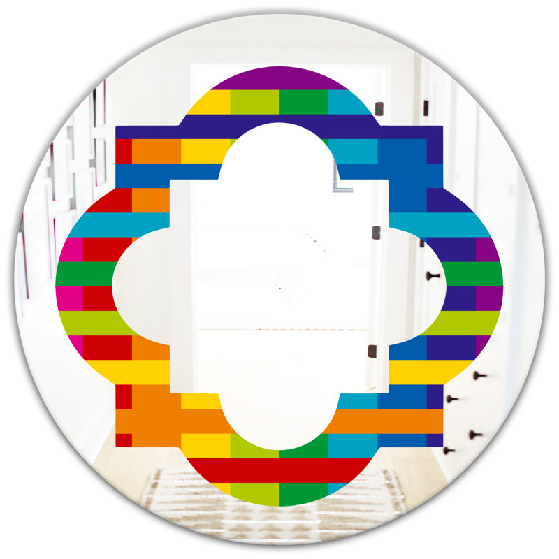 Miroir mural moderne sans cadre Quatrefoil, H 31,5 po x l po