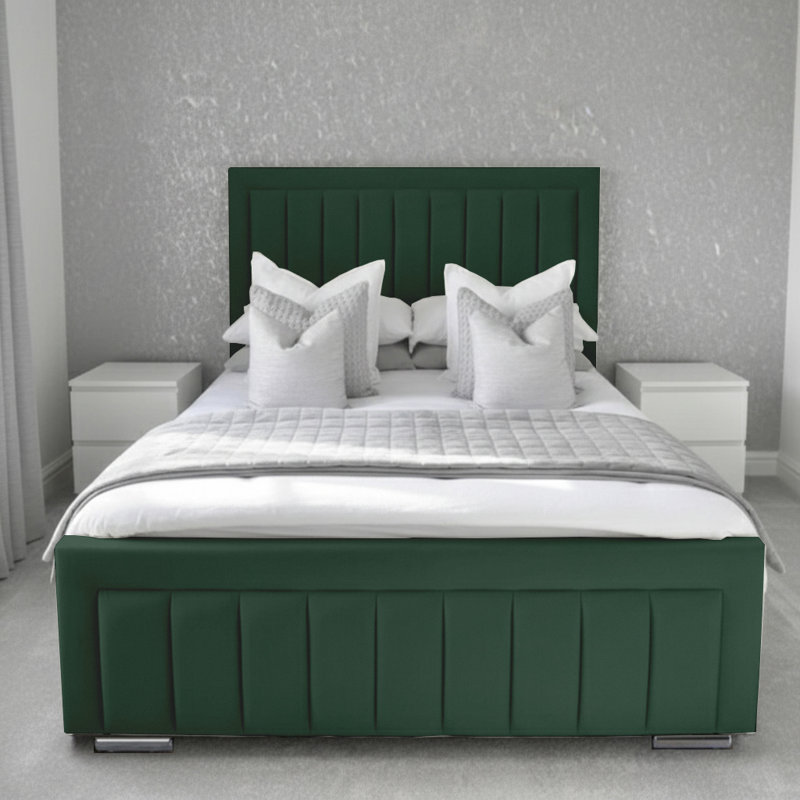 Abianna Upholstered Bed, Emerald, Small Double (4')