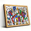Ensemble de 1 tableau sur toile représentant des notes et des instruments de musique abstraits-1835931961-1835931964-1835931966
