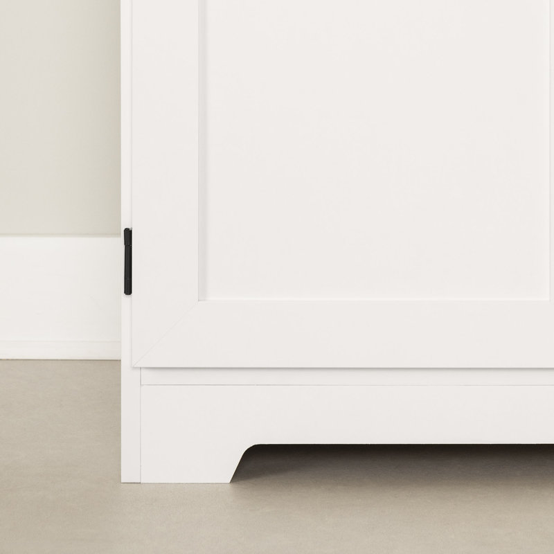 Harma 33" White Farmhouse Storage Cabinet with Adjustable Shelf