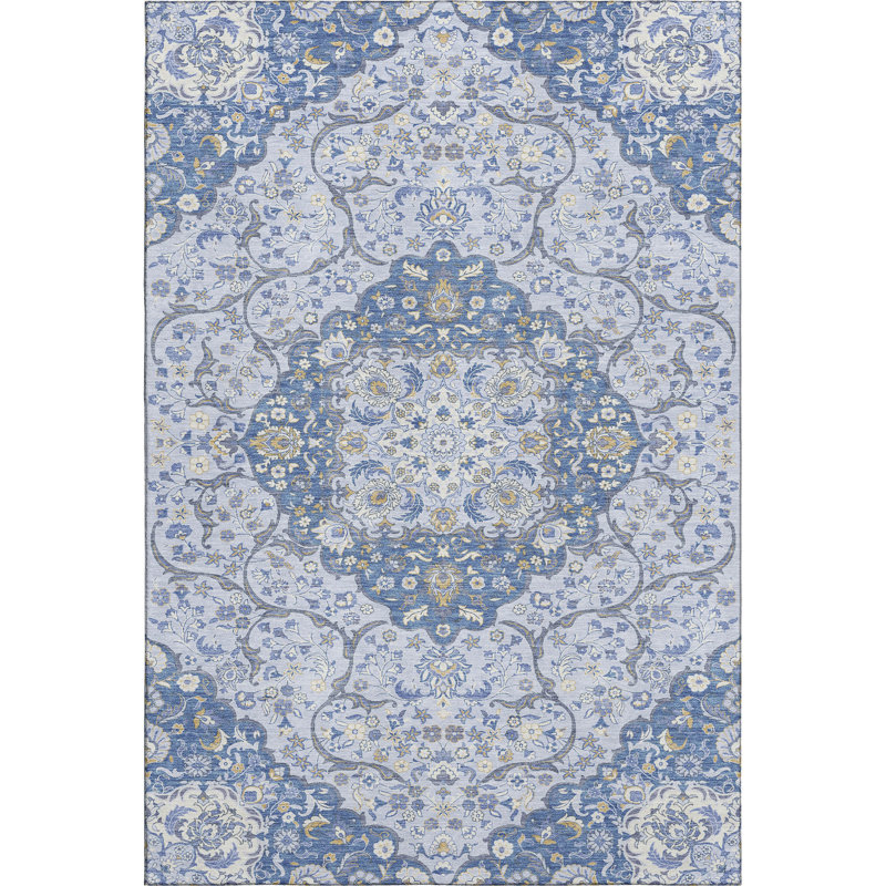 Premium Machine Washable Varasteh AMF1677 Medallion Rug, Rectangle 10' x 14'