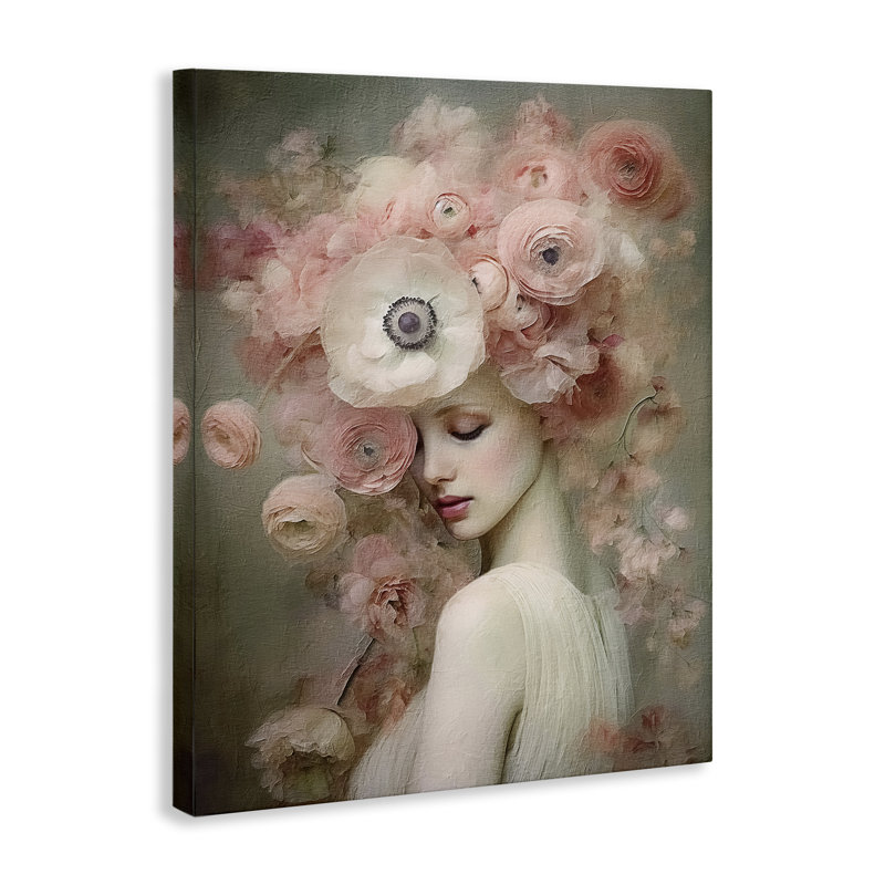 Blush Florals Portrait Canvas Wall Art by RileyB, 20" H x 16" W