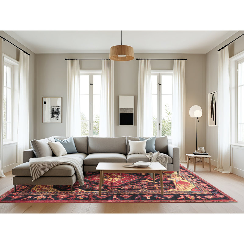 Tapis noir Southwestern, Rectangle 8 pi x 12 pi