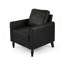 Chaise d'appoint Ada, dossier rembourré moelleux, design en microfibre texturée noire-121386552