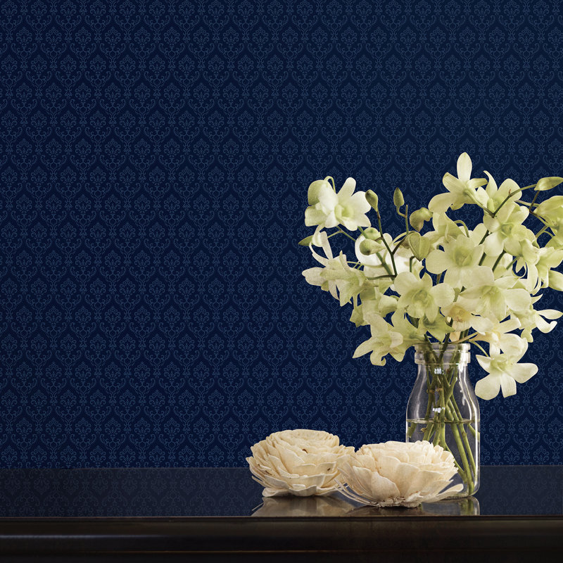 Palmwood 1000cm x 52.8cm Semi-Gloss Wallpaper Roll, Blue