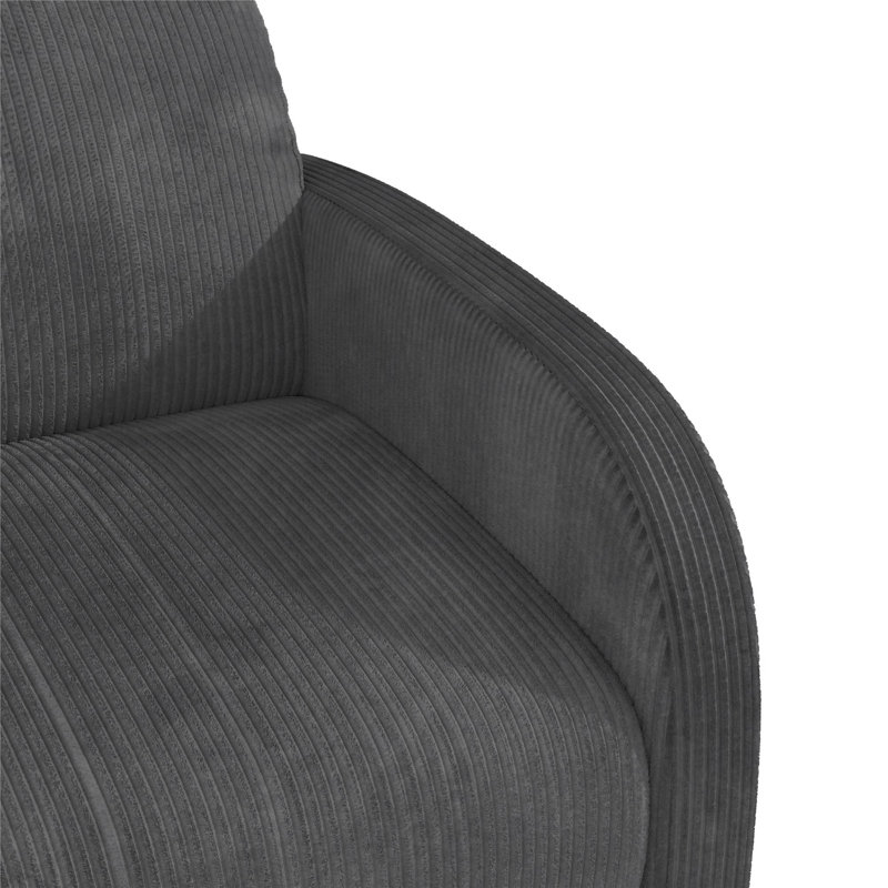 Fauteuil inclinable Bagtas, Velours côtelé gris