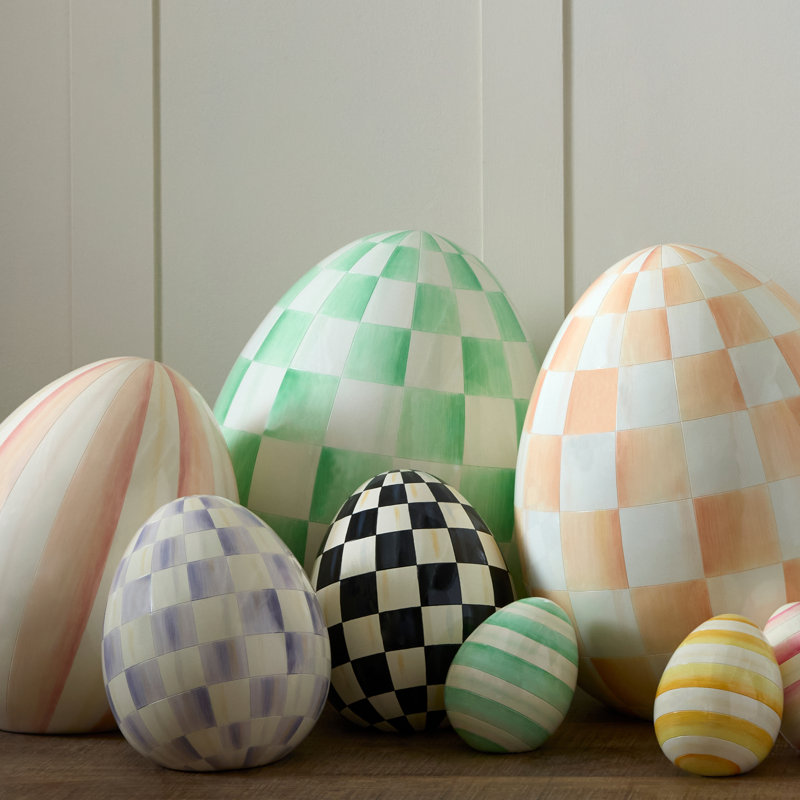 Mint Check Large Egg, 18 in x 15 in, Green/White
