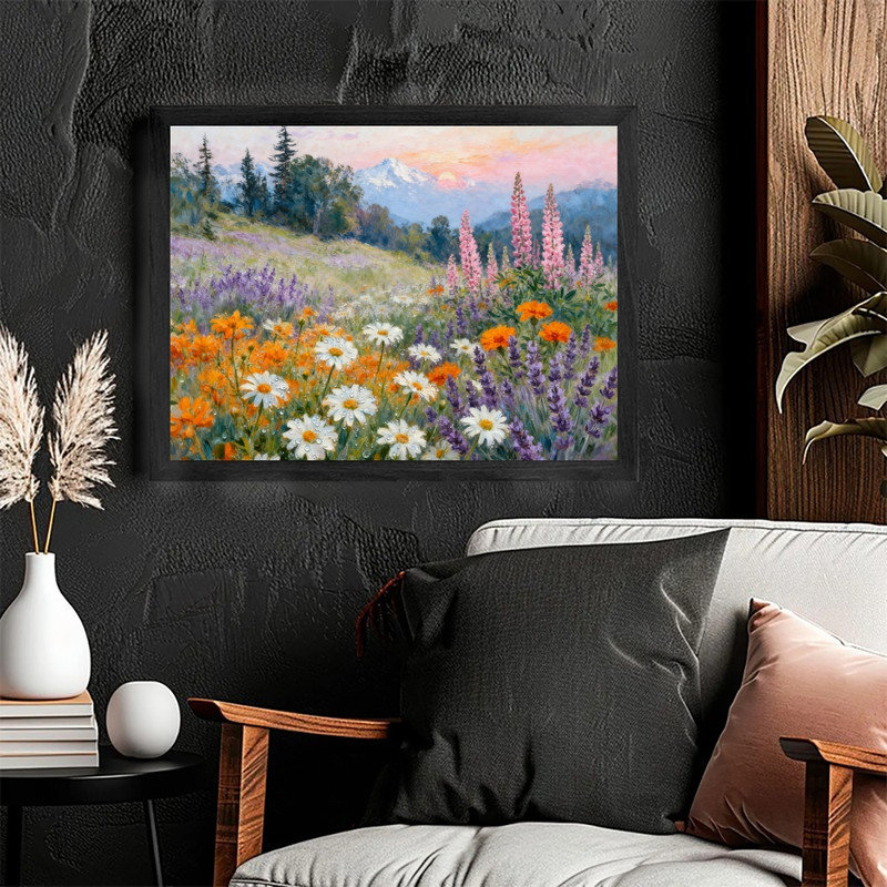 «Black», impression encadrée, impression de paysage de fleurs sauvages, H 11 po x l 9 po