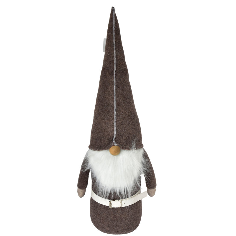 Gnome pelucheux, H 25,5 po x l 9 po x P 9,5 po, Rouge foncé