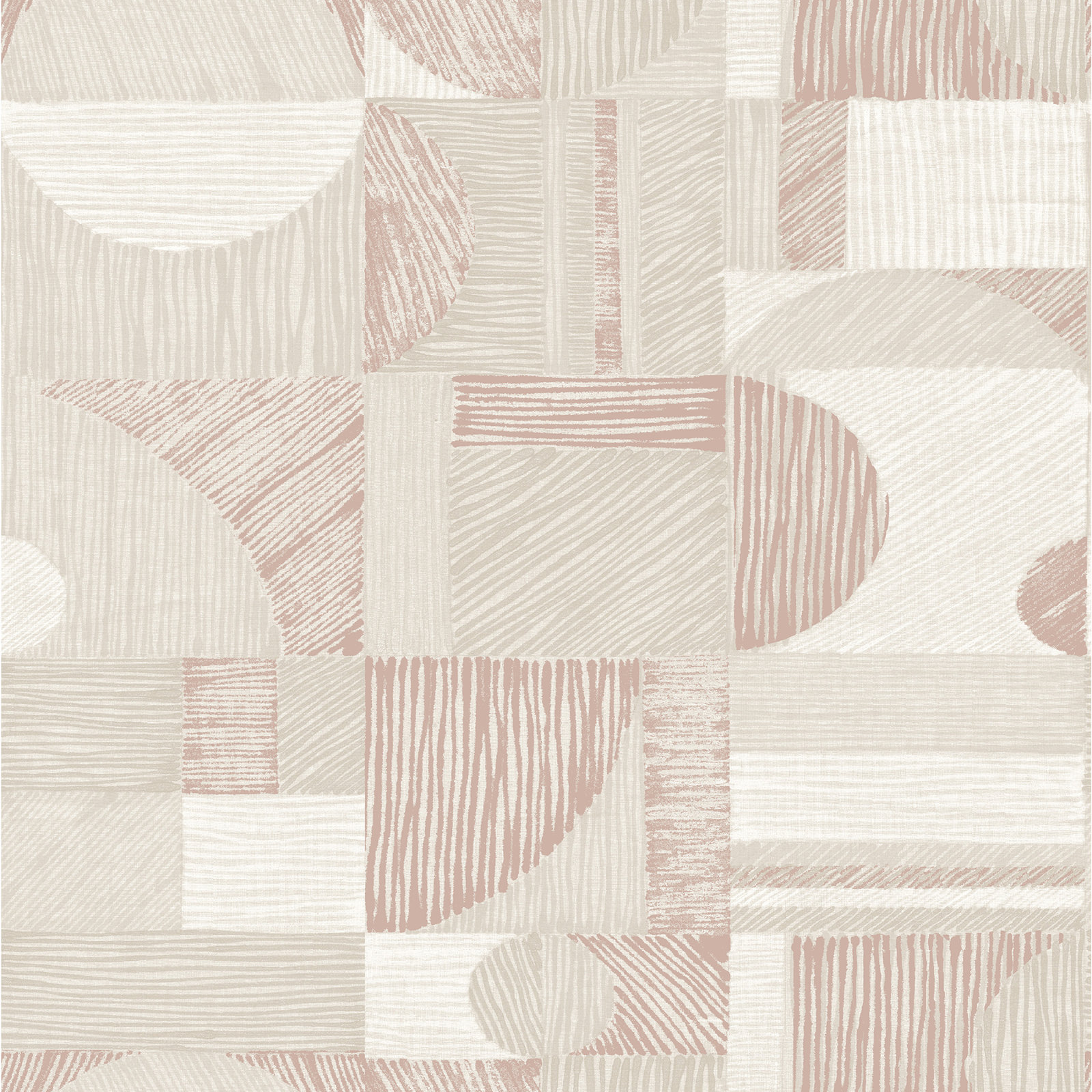 Aviara Modern Peel & Stick Geometric Wallpaper, Rose Gold
