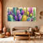 Plantes et fleurs, cactus colorés, plante du désert, ensemble de 3 impressions sur toile-192477604