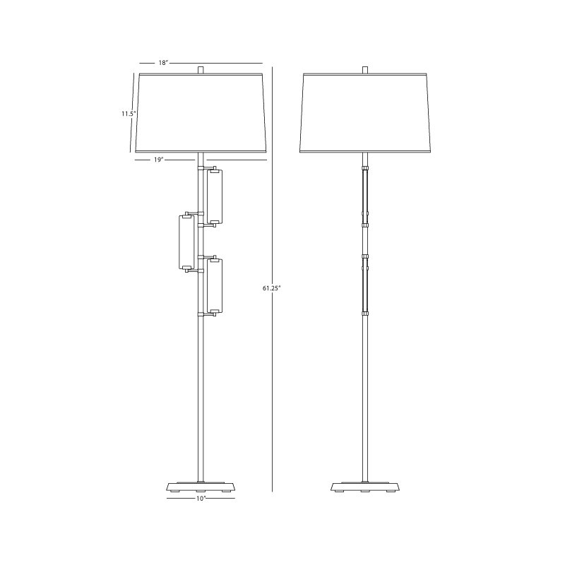 Lampe sur pied 61,38 po Alston, Laiton moderne