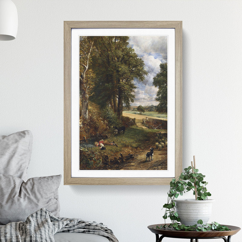 The Cornfield by John Constable - Framed Print, 36cm H x 27cm W x 2cm D, Oak Framed