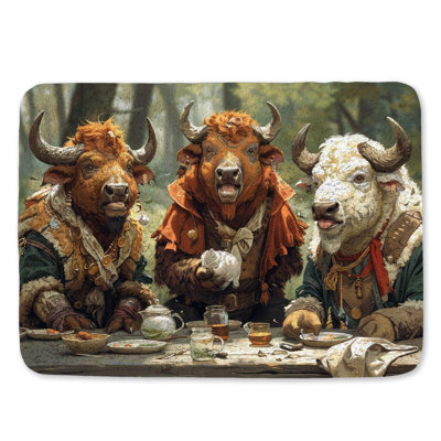 Buffaloes salle à manger tapis de bain animaux décor de salle de bain repas paisible