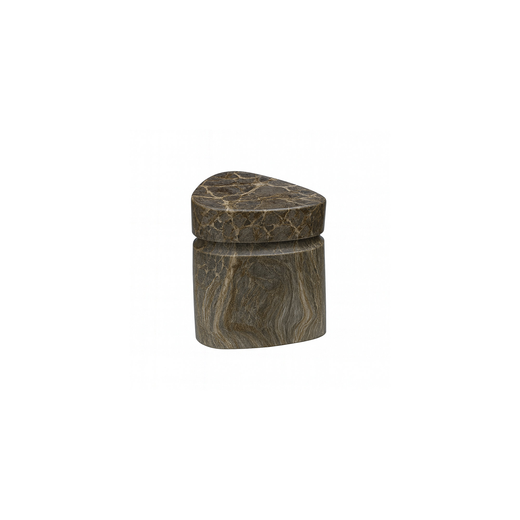 Zofia Composite Triangle Black Marble Accent Table, Granite